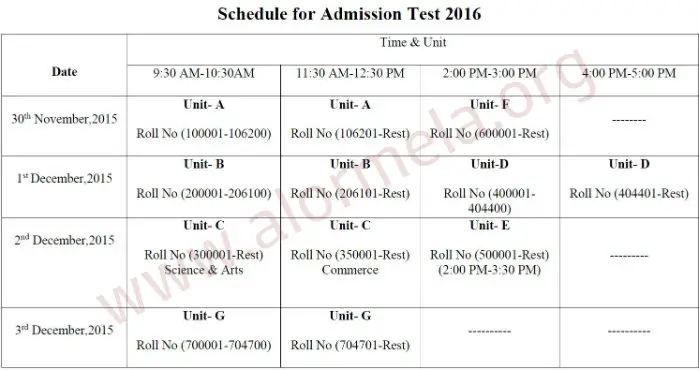 HSTU Admission Schedule 2015 2016