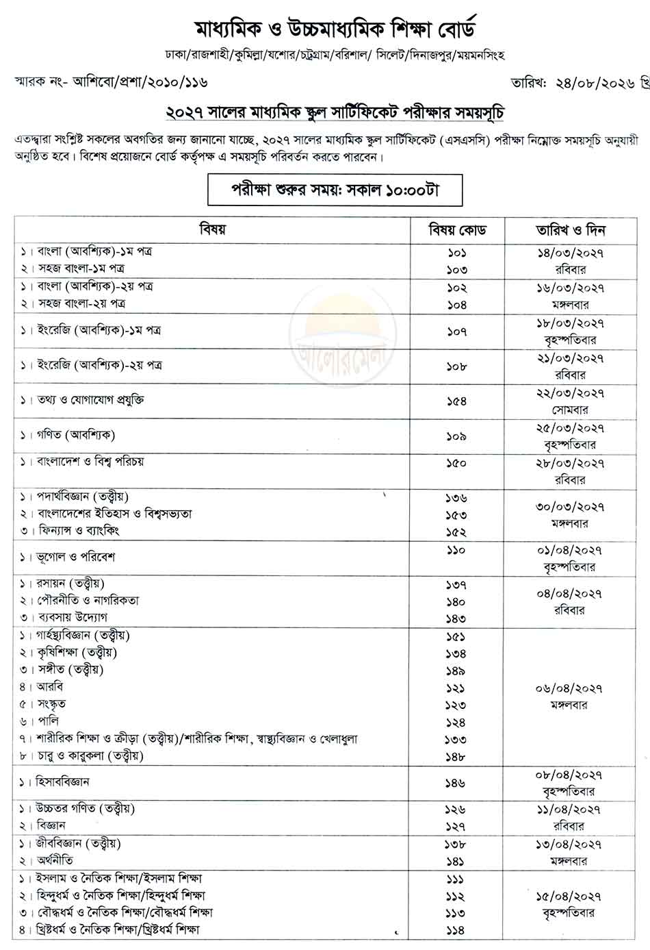ssc exam routine 2026
