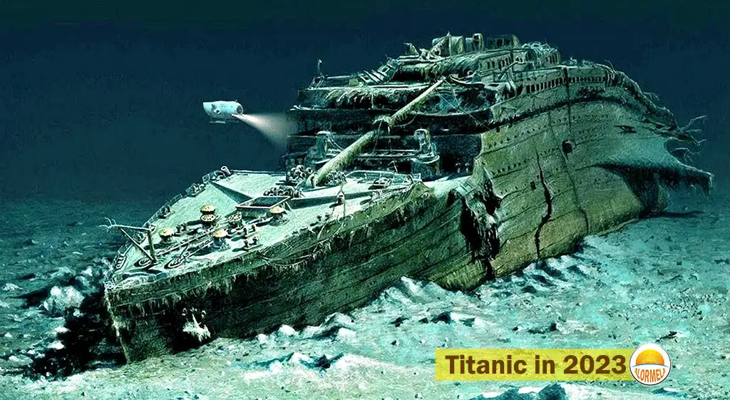 titanic ship in 2023 under the deep water